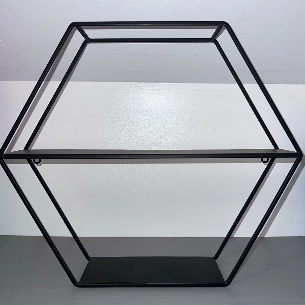 Project 62 Black Metal Hexagon Wall Shelf 2 Tier Target 16” Modern Decor